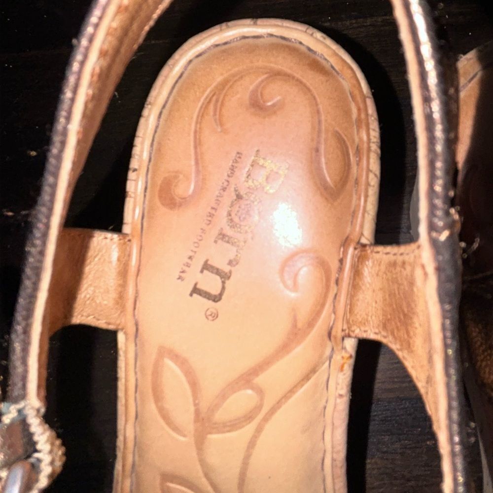 Born Metallic Brown Wedge Sandals - Picture 3 of 7